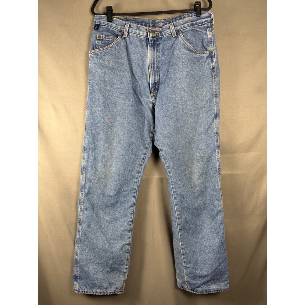 Wrangler Rugged Wear Jeans Mens 36x30 Blue Fleece Lined Insulated Denim - Picture 2 of 10
